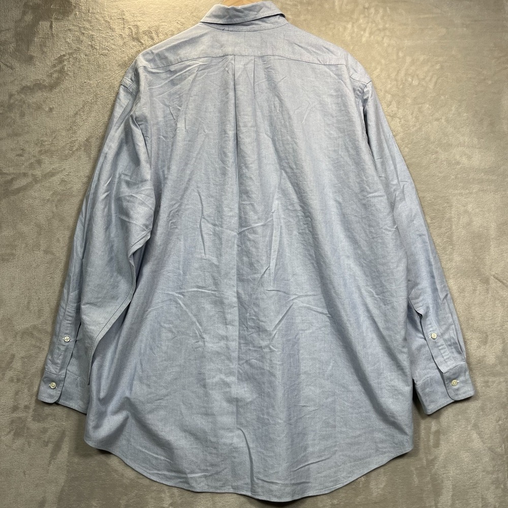 Ralph Lauren Mens 17 1/2-35 Yarmouth Button Down Shirt Blue Oxford Pony Logo - Picture 6 of 7
